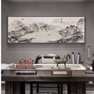 Chinese style painting landscape banner